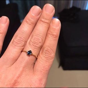 Genuine Sapphire Diamond 10k Plum Ring